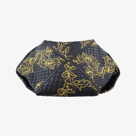 Versace (versace) Versace Barocco Floral Stitch Top Black X Yellow Leather - Picture 3 of 10